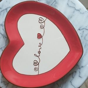 Heart Shaped Plate Dish for Valentine's Day "Love"
